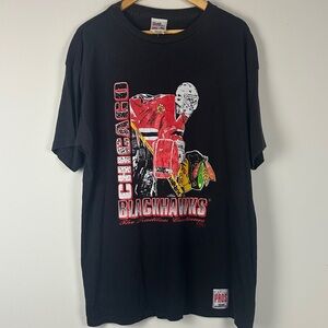 Vintage 90s NHL Chicago Blackhawks Graphic Tee - Chalkline, Size XL